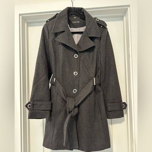 Calvin Klein pea coat with silver details